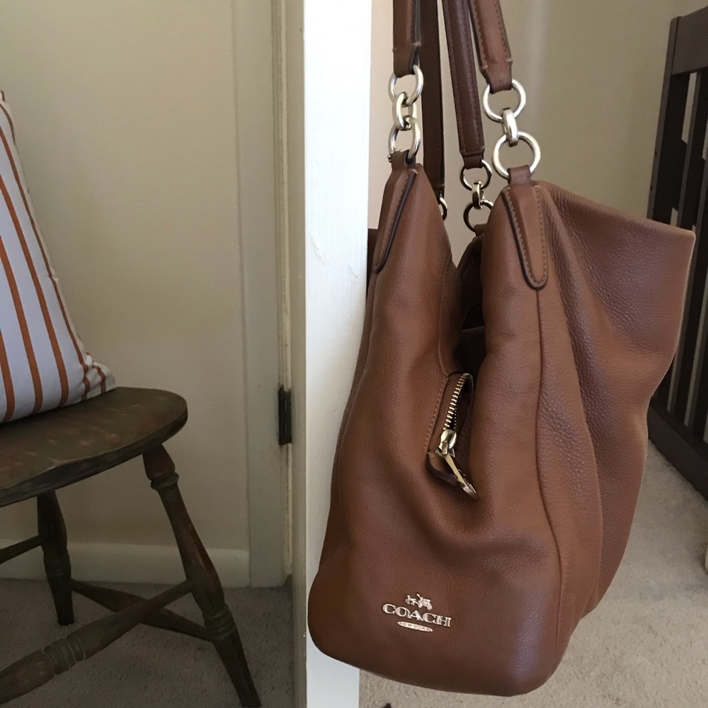 Coach leather three compartment handbag